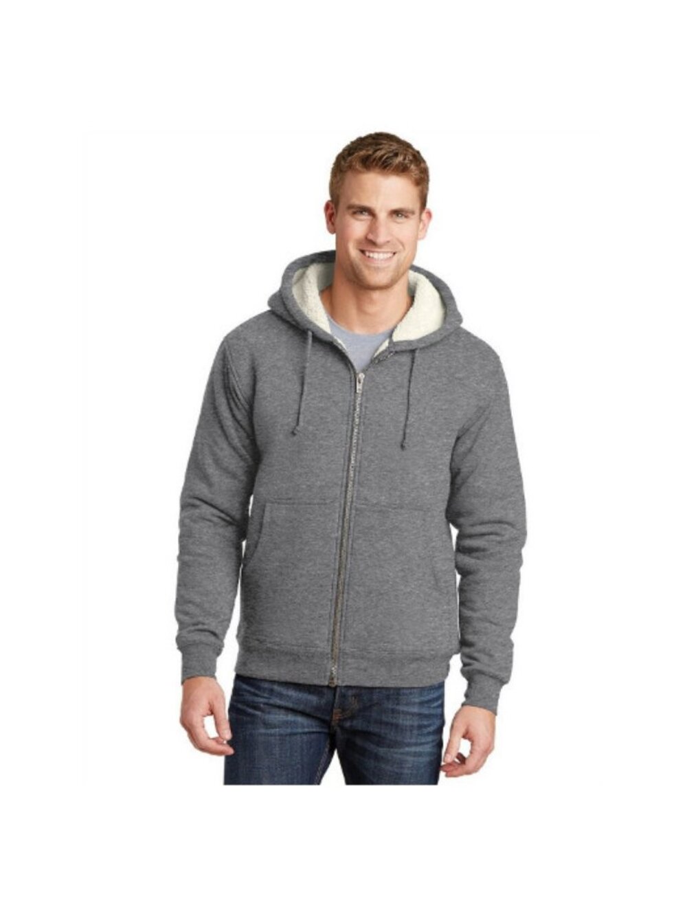 Cornerstone CS625 Men's Heavyweight Sherpa-Lined Hooded Fleece Jacket